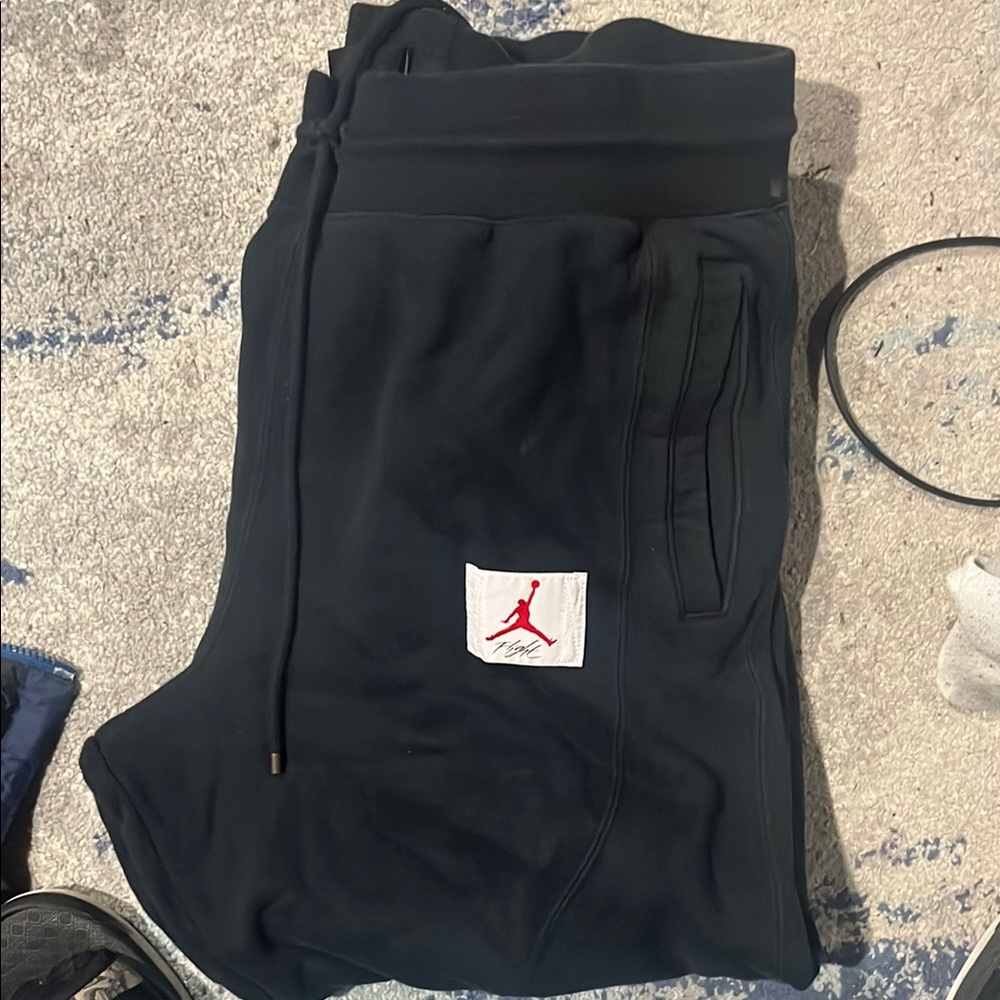 Jordan Black Pants with Red Logo